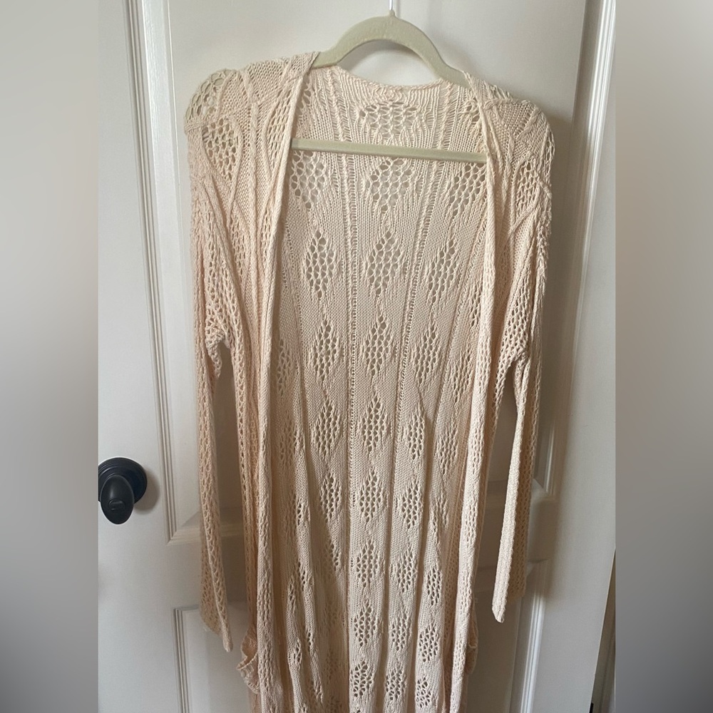 Long crochet cardigan
